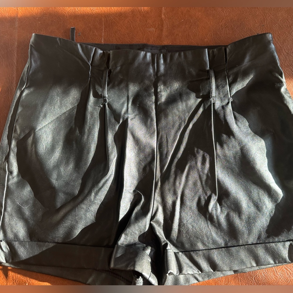 Vegan Leather Shorts
